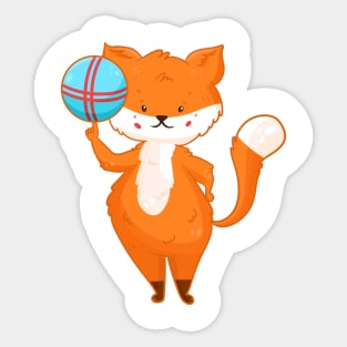 Cute cartoon fox in hand drawn style Sticker